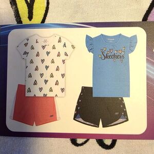 Skechers Kids' Heart Print T-Shirts and Shorts Set